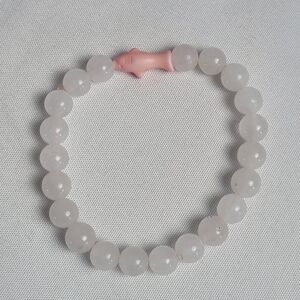 Fahlo Quest Quartz Beaded Stretch Bracelet Pink Shark Charm